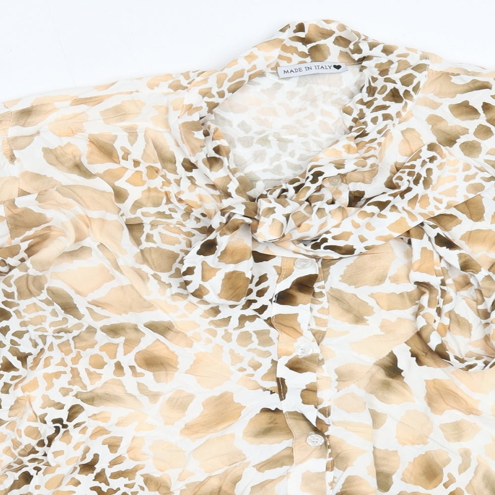 Womens UK Size L Preworn Beige Basic Blouse