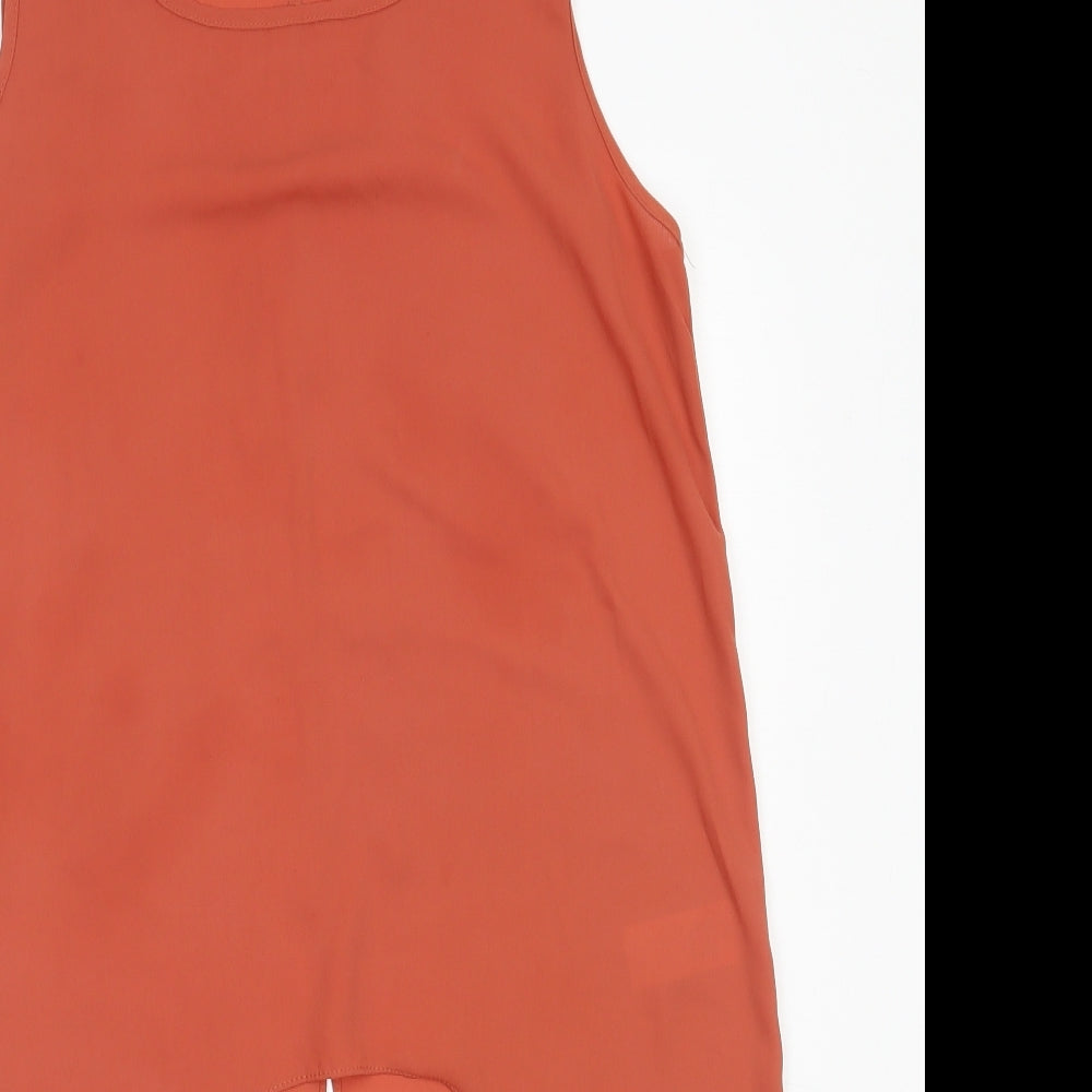 F&F Womens Orange  Polyester Basic Blouse Size 10 Round Neck