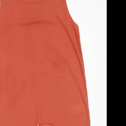 F&F Womens Orange  Polyester Basic Blouse Size 10 Round Neck