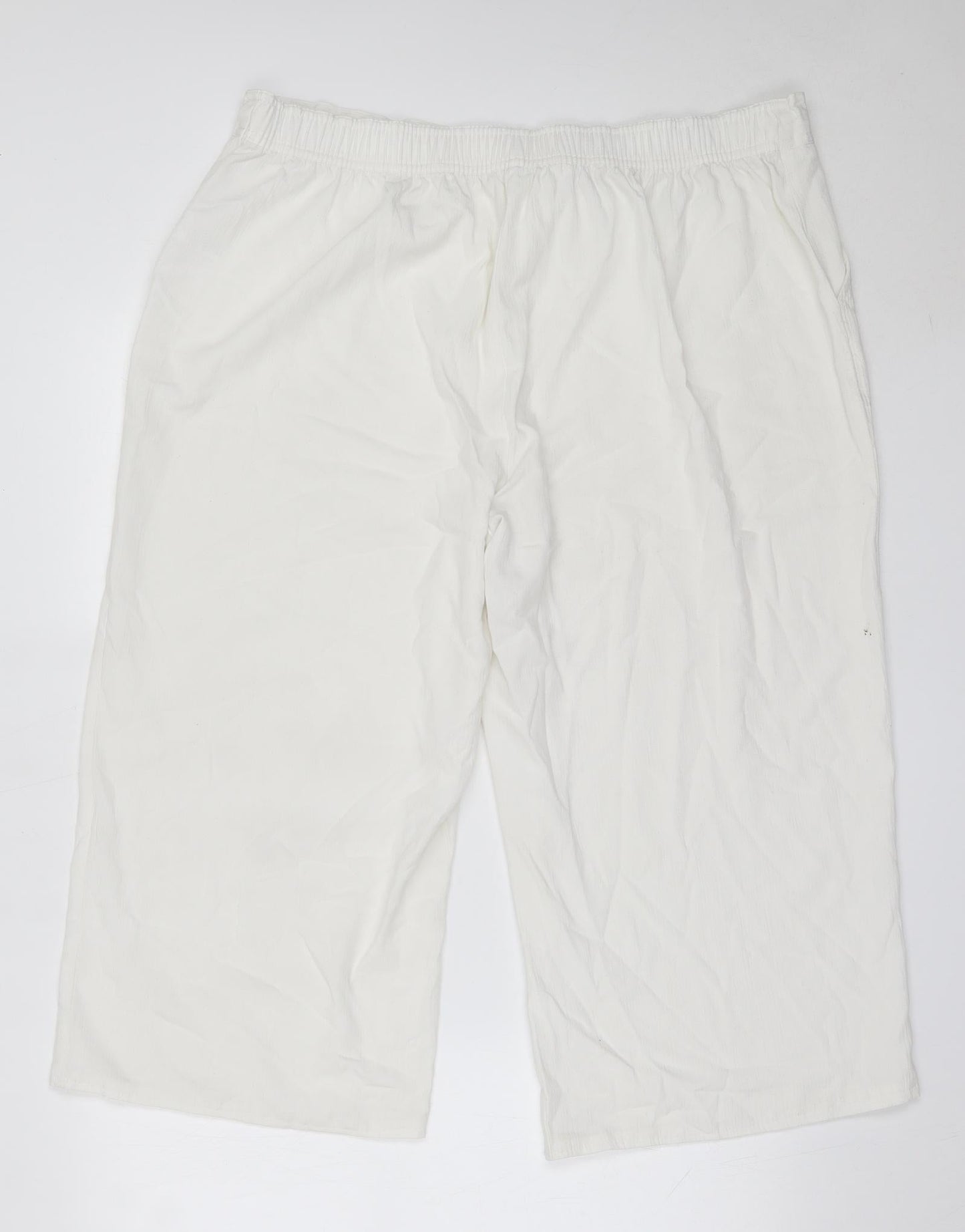 Matalan Womens White  Polyester Cropped Trousers Size 20 L20.5 in Regular