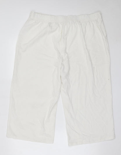 Matalan Womens White  Polyester Cropped Trousers Size 20 L20.5 in Regular