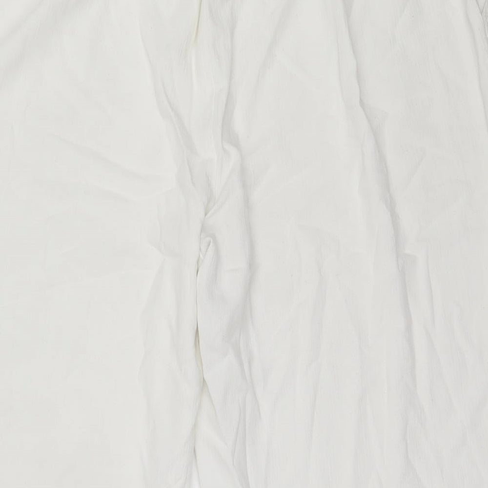 Matalan Womens White  Polyester Cropped Trousers Size 20 L20.5 in Regular