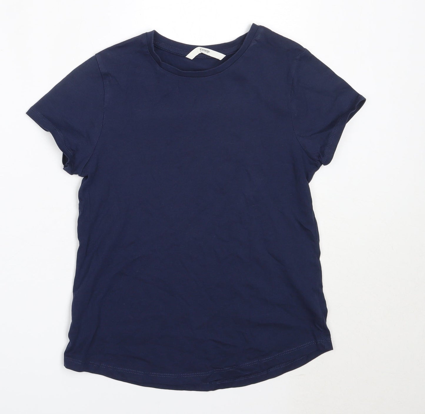 George Boys Blue  Cotton Basic T-Shirt Size 10-11 Years Round Neck