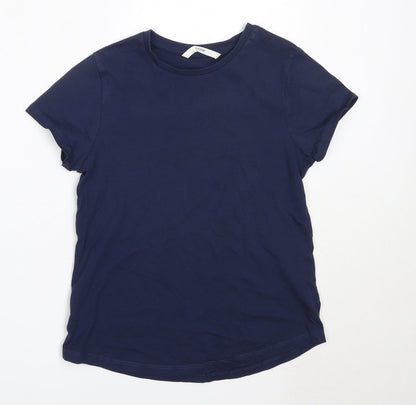 George Boys Blue  Cotton Basic T-Shirt Size 10-11 Years Round Neck