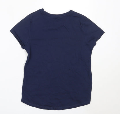 George Boys Blue  Cotton Basic T-Shirt Size 10-11 Years Round Neck