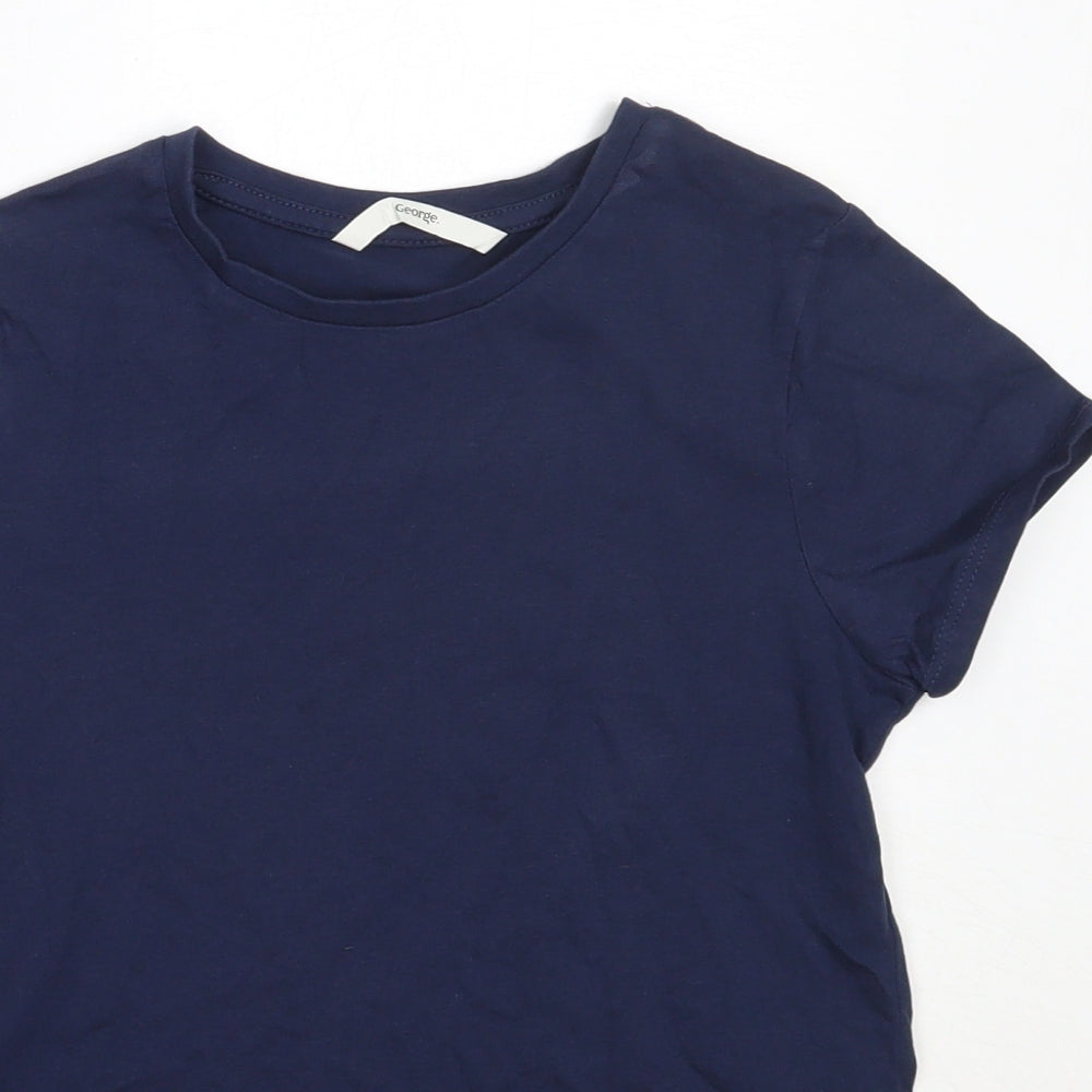 George Boys Blue  Cotton Basic T-Shirt Size 10-11 Years Round Neck