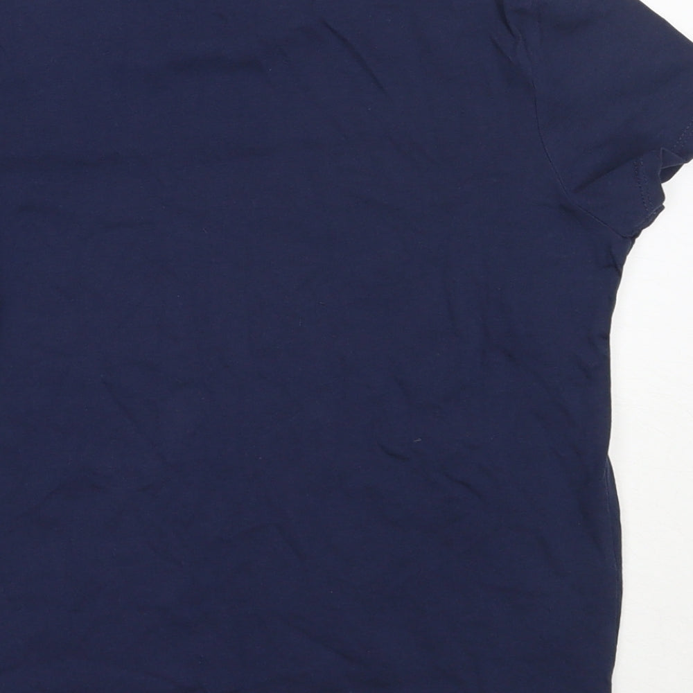 George Boys Blue  Cotton Basic T-Shirt Size 10-11 Years Round Neck