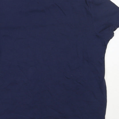 George Boys Blue  Cotton Basic T-Shirt Size 10-11 Years Round Neck