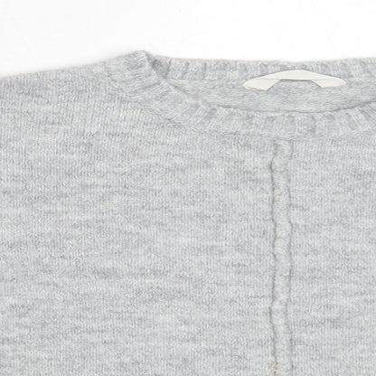 Matalan Girls Grey Round Neck  Acrylic Pullover Jumper Size 10 Years
