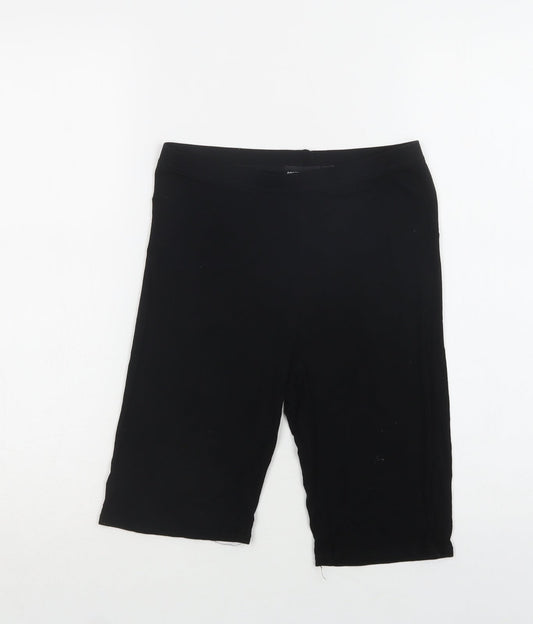 PRETTYLITTLETHING Womens Black  Viscose Sweat Shorts Size 8 L9 in Regular