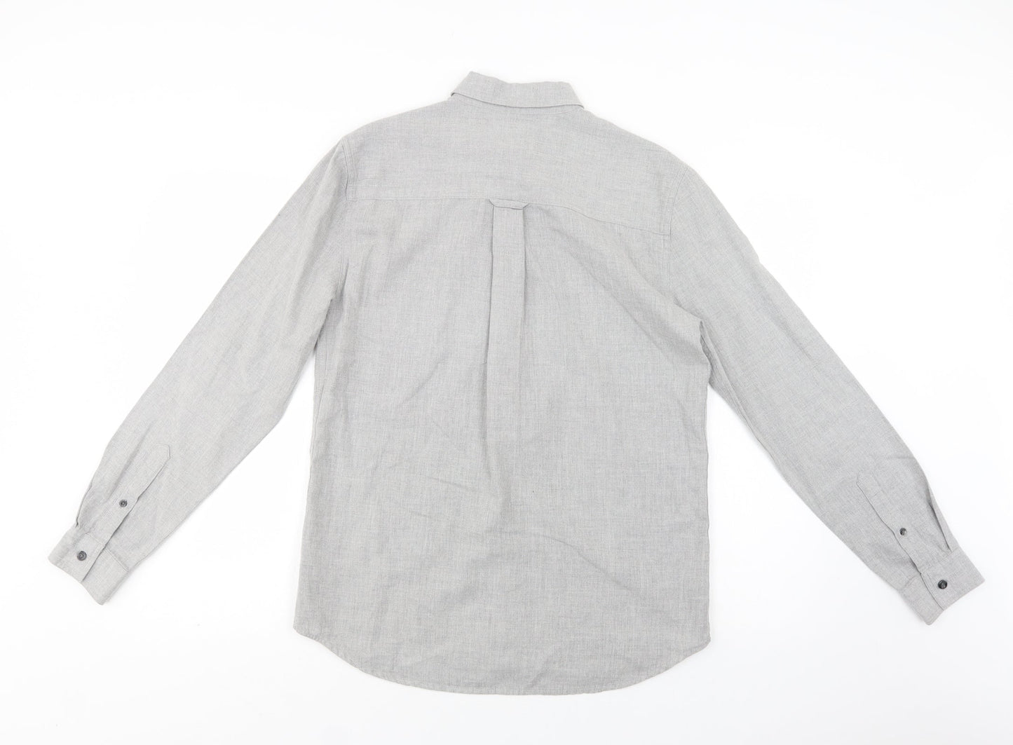 Mens UK Size S Topman Grey  Button-Up Long Sleeve Casual Shirt