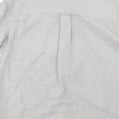 Mens UK Size S Topman Grey  Button-Up Long Sleeve Casual Shirt