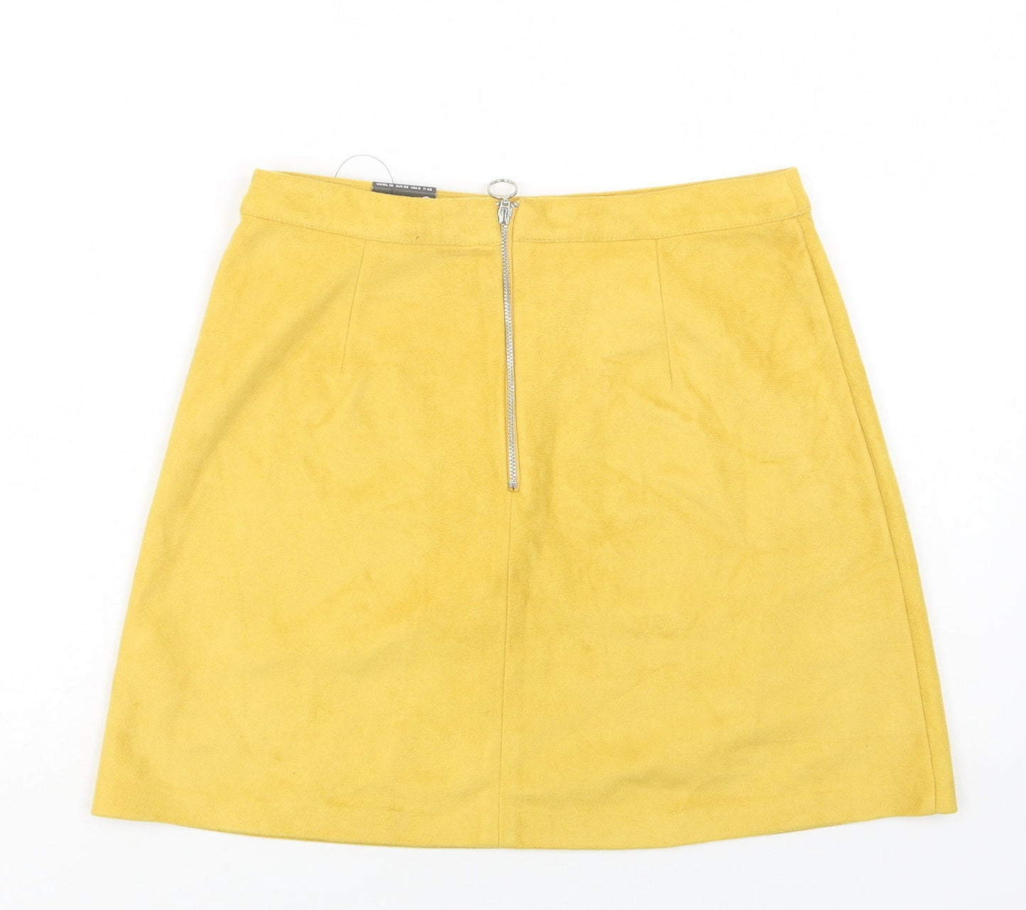 Primark Womens Yellow  Polyester Mini Skirt Size 10   Zip
