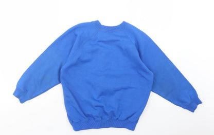 Preworn Girls Blue  Acrylic Pullover Sweatshirt Size 11-12 Years