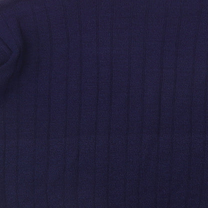 InStyle Collection Womens Blue Crew Neck  Acrylic Pullover Jumper Size M