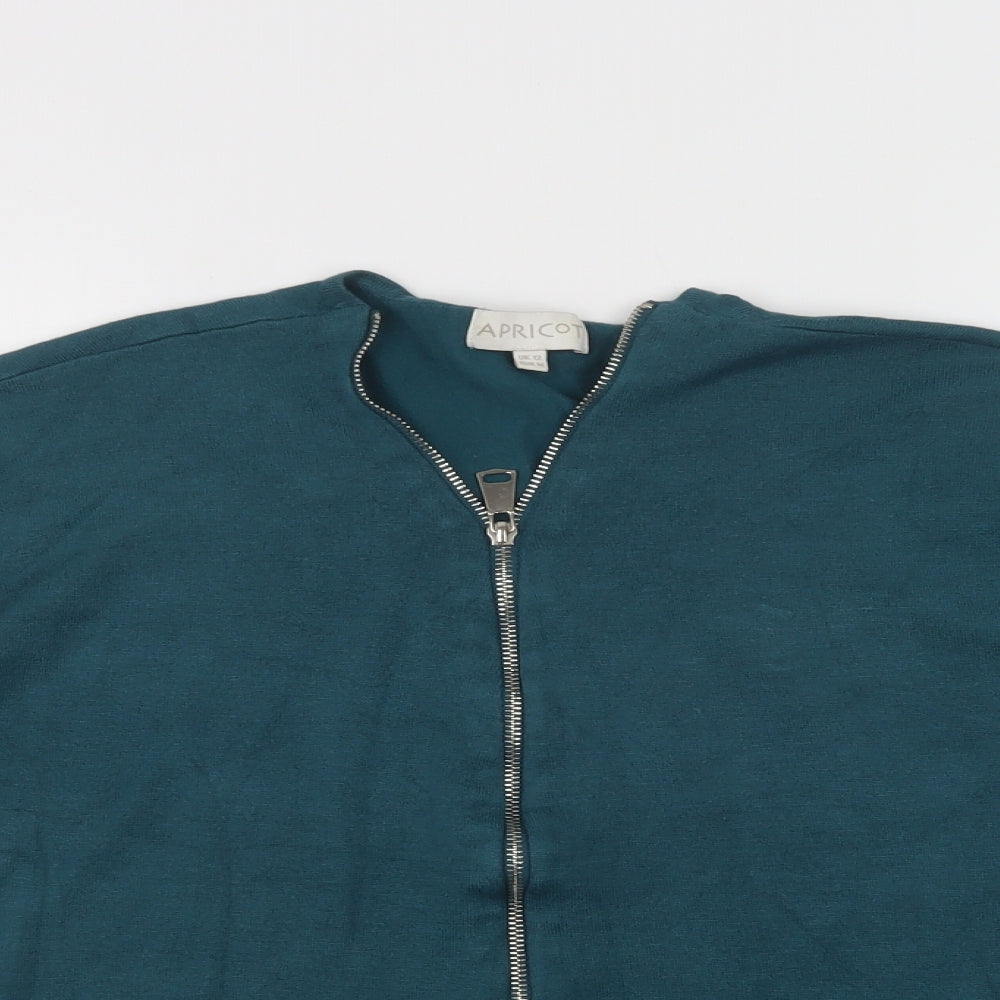 Apricot Womens Green V-Neck  Viscose Pullover Jumper Size 12