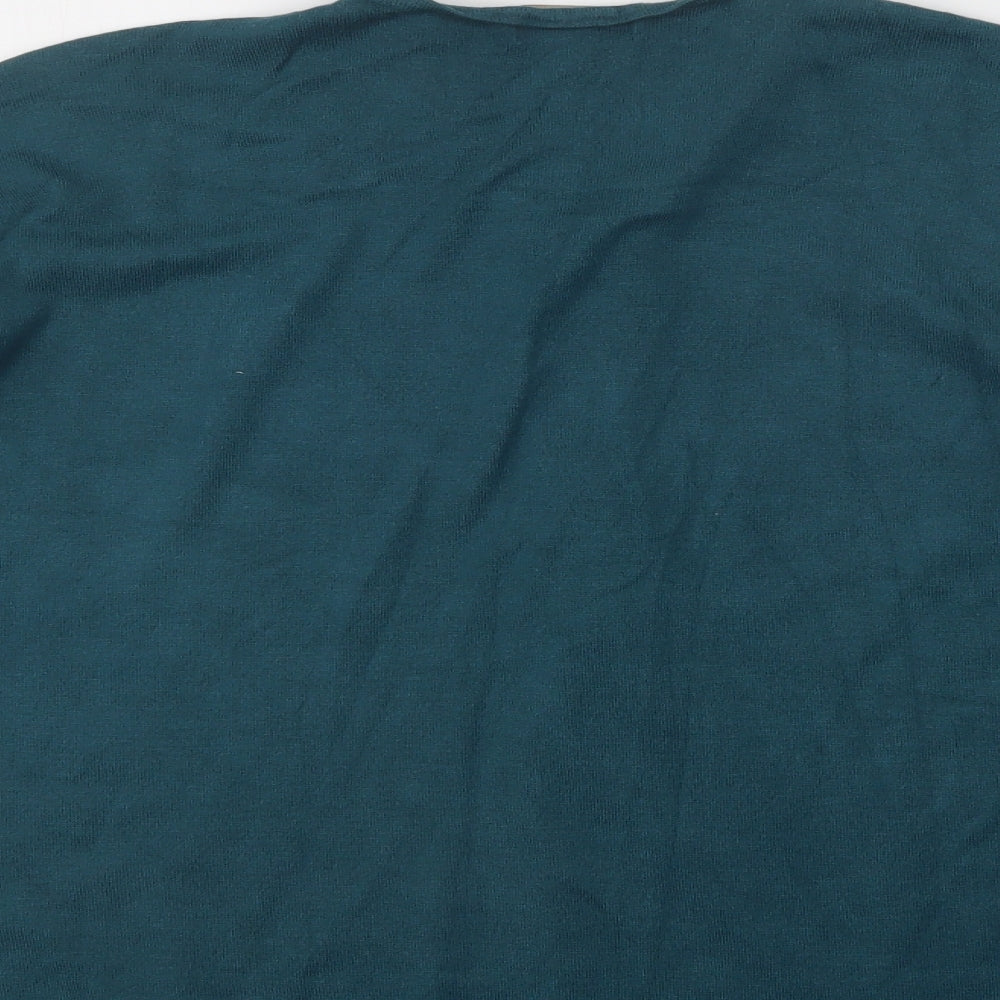 Apricot Womens Green V-Neck  Viscose Pullover Jumper Size 12