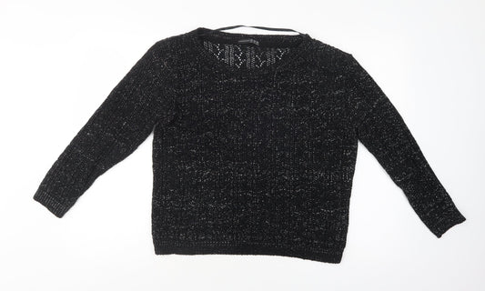 Primark Womens Black Round Neck  Acrylic Pullover Jumper Size 12