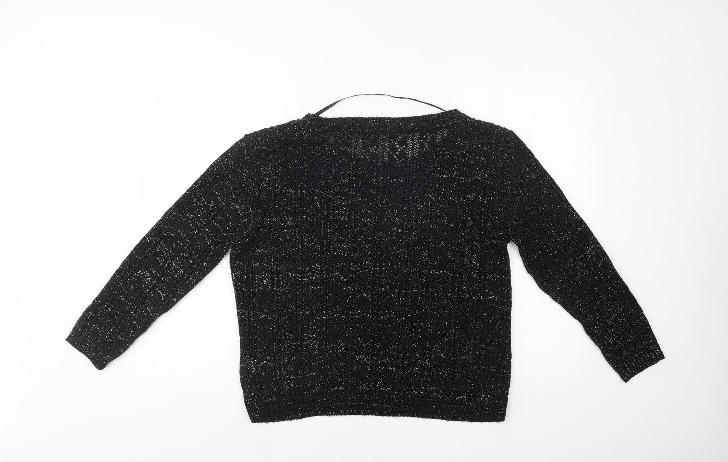 Primark Womens Black Round Neck  Acrylic Pullover Jumper Size 12