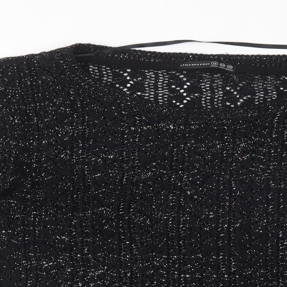 Primark Womens Black Round Neck  Acrylic Pullover Jumper Size 12