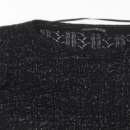 Primark Womens Black Round Neck  Acrylic Pullover Jumper Size 12