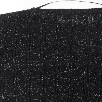 Primark Womens Black Round Neck  Acrylic Pullover Jumper Size 12