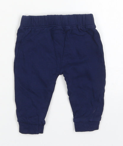 M&Co Baby Blue  Cotton Sweatpants Trousers Size 3-6 Months  Drawstring