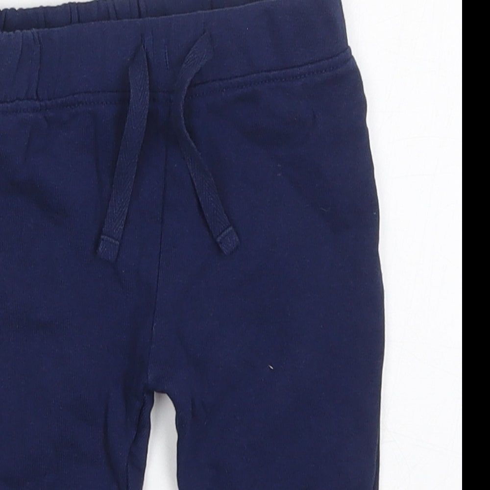 M&Co Baby Blue  Cotton Sweatpants Trousers Size 3-6 Months  Drawstring