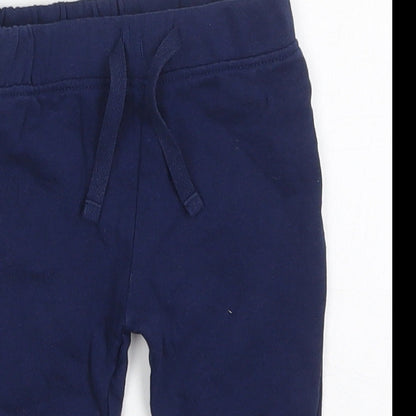 M&Co Baby Blue  Cotton Sweatpants Trousers Size 3-6 Months  Drawstring