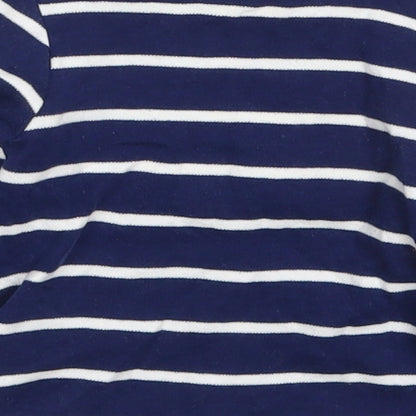 M&Co Baby Blue Striped Cotton Basic T-Shirt Size 3-6 Months Round Neck Pullover - Into The Wild