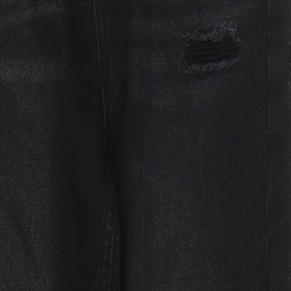 SheIn Womens Black  Cotton Mom Jeans Size S L26.5 in Regular Button