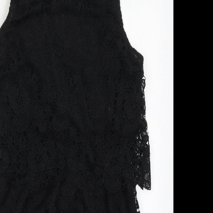 Rebellion Womens Black  Polyester Mini  Size L  Round Neck Zip