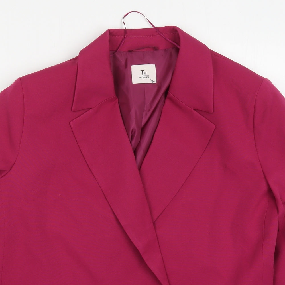 TU Womens Pink  Polyester Jacket Suit Jacket Size 14