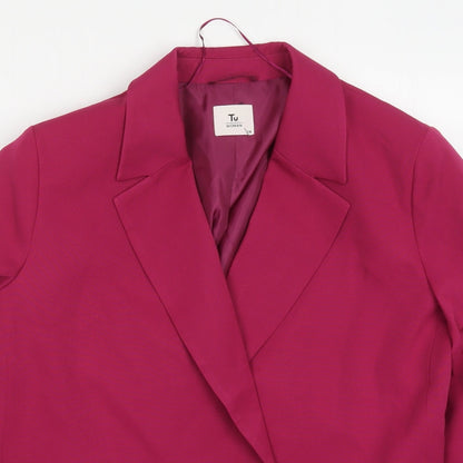 TU Womens Pink  Polyester Jacket Suit Jacket Size 14