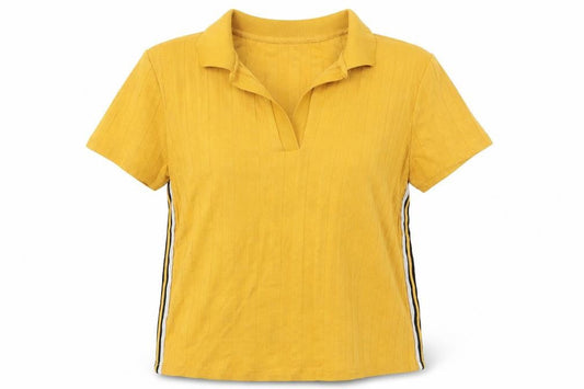 Womens UK Size L Bershka Yellow Basic Polo
