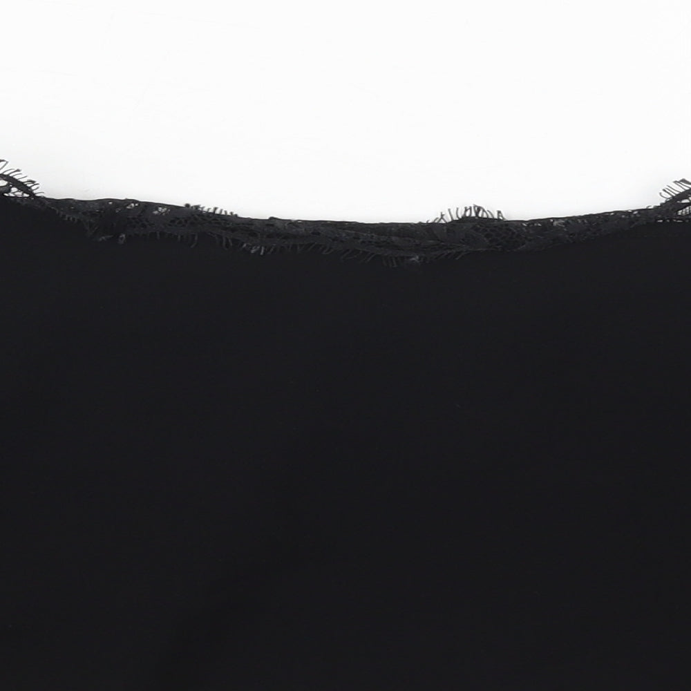 Womens UK Size 8 Missguided Black Cropped Blouse