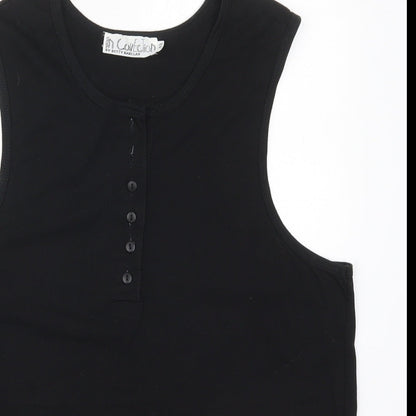 Betty Barclay Womens Black  Cotton Basic Tank Size 14 Round Neck