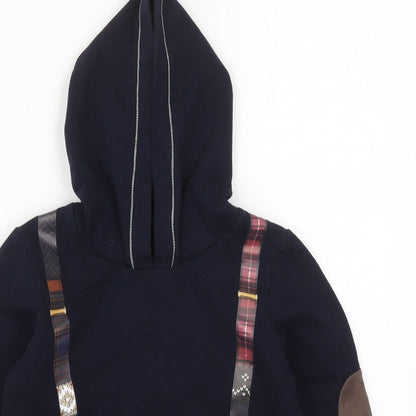 Lapin House Boys Blue  Cotton Pullover Hoodie Size 5 Years  Pullover - Suspender Graphic