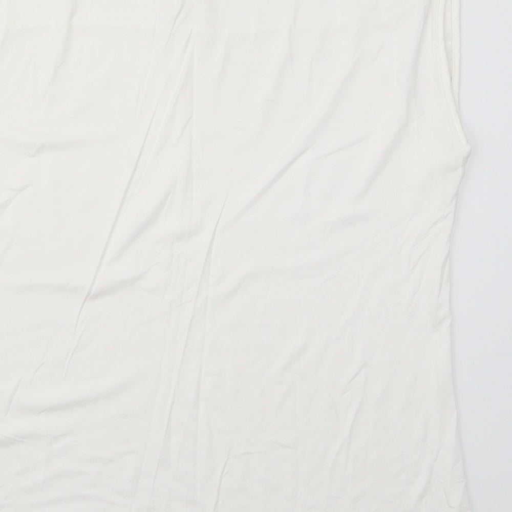 Roman Womens White  Viscose Basic T-Shirt Size 14 Round Neck