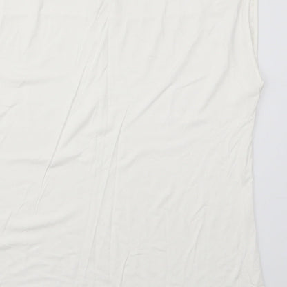 Roman Womens White  Viscose Basic T-Shirt Size 14 Round Neck