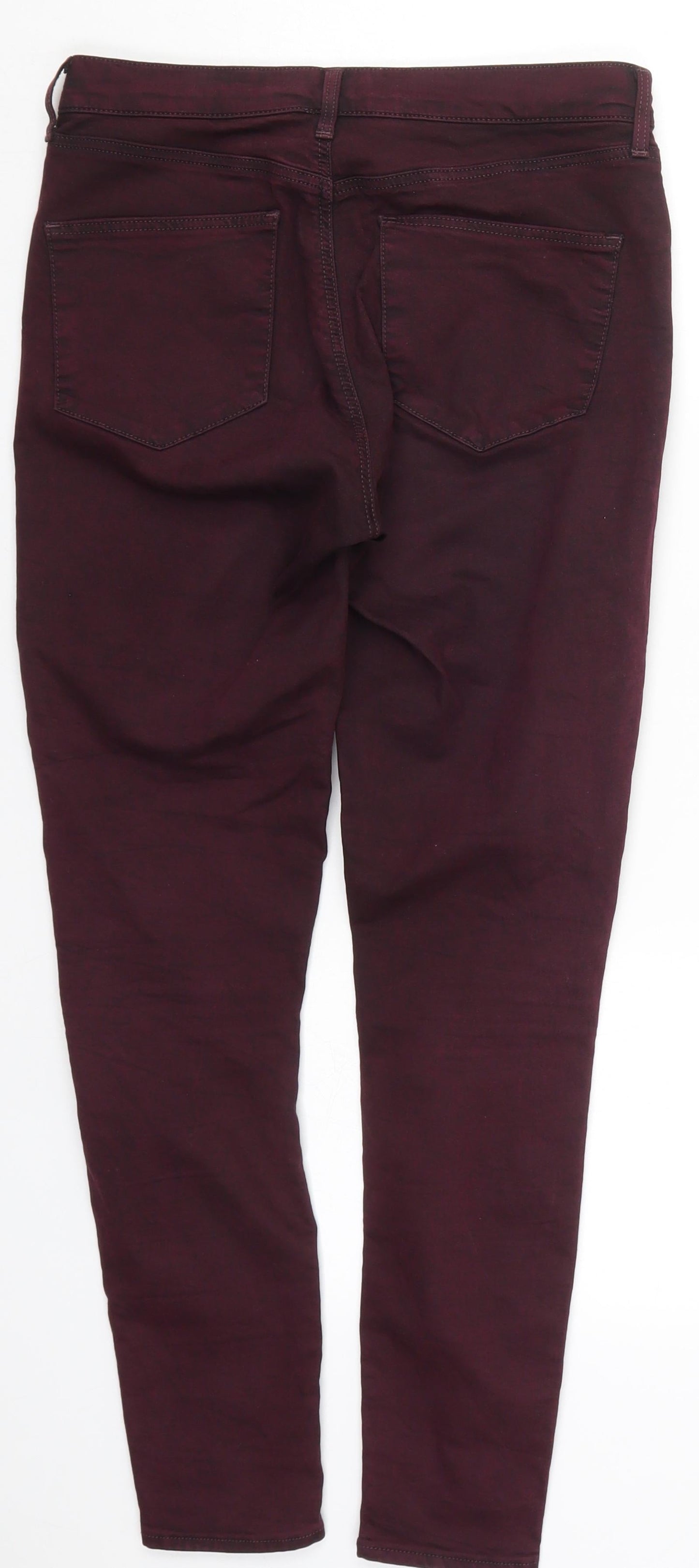 Topshop Womens Purple  Cotton Skinny Jeans Size 28 in L27 in Regular Button