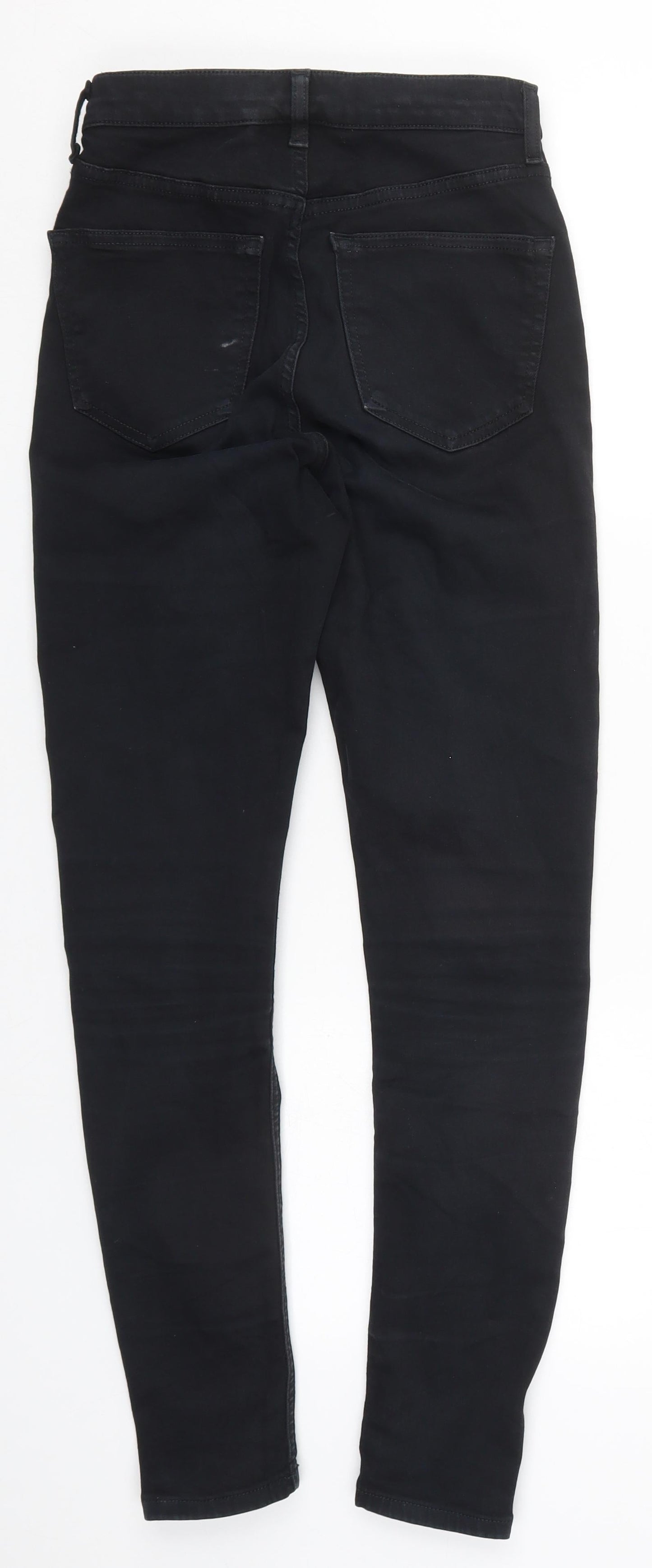 Topshop Womens Black  Cotton Skinny Jeans Size 26 in L27 in Regular Button