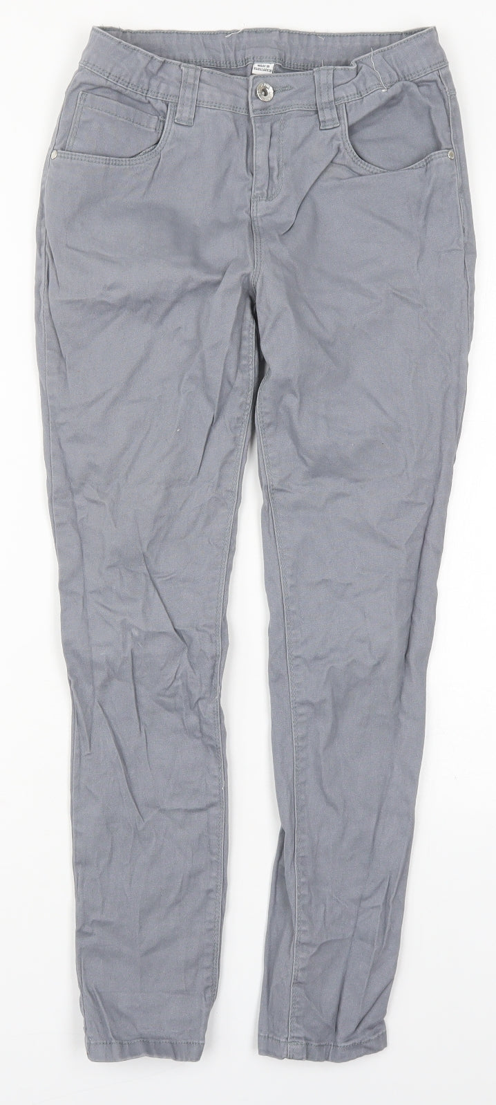 Denim Co Girls Grey  Cotton Skinny Jeans Size 12-13 Years  Regular Button