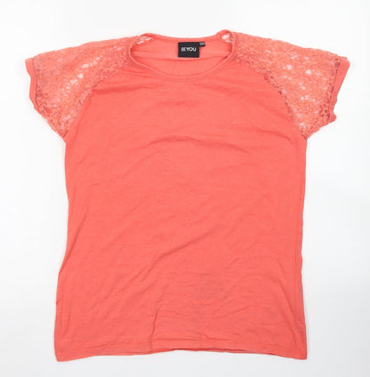Womens UK Size 12 Beyou Orange Basic T-Shirt
