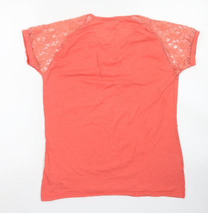 Womens UK Size 12 Beyou Orange Basic T-Shirt