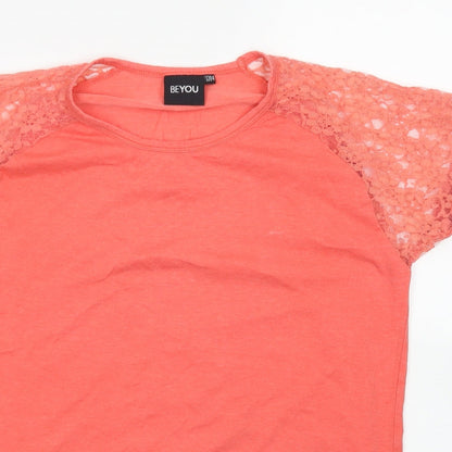 Womens UK Size 12 Beyou Orange Basic T-Shirt