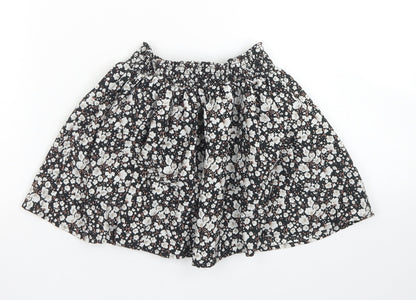 NEXT Girls Black Floral Polyester Flare Skirt Size 4 Years  Regular