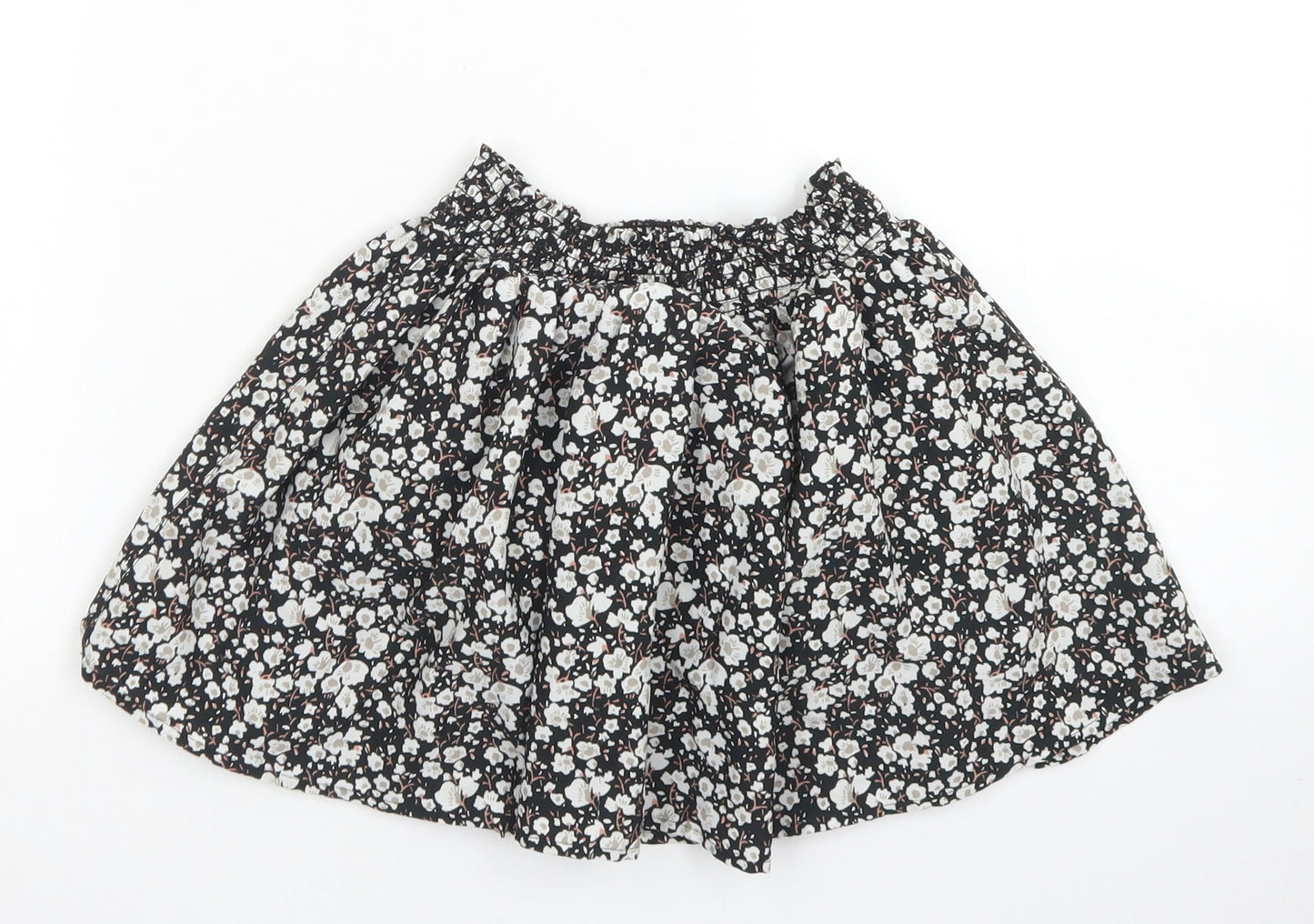 NEXT Girls Black Floral Polyester Flare Skirt Size 4 Years  Regular