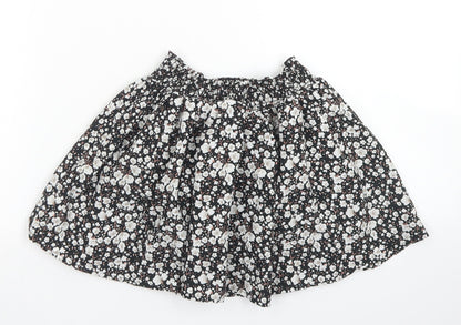 NEXT Girls Black Floral Polyester Flare Skirt Size 4 Years  Regular