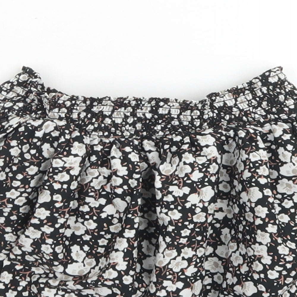 NEXT Girls Black Floral Polyester Flare Skirt Size 4 Years  Regular